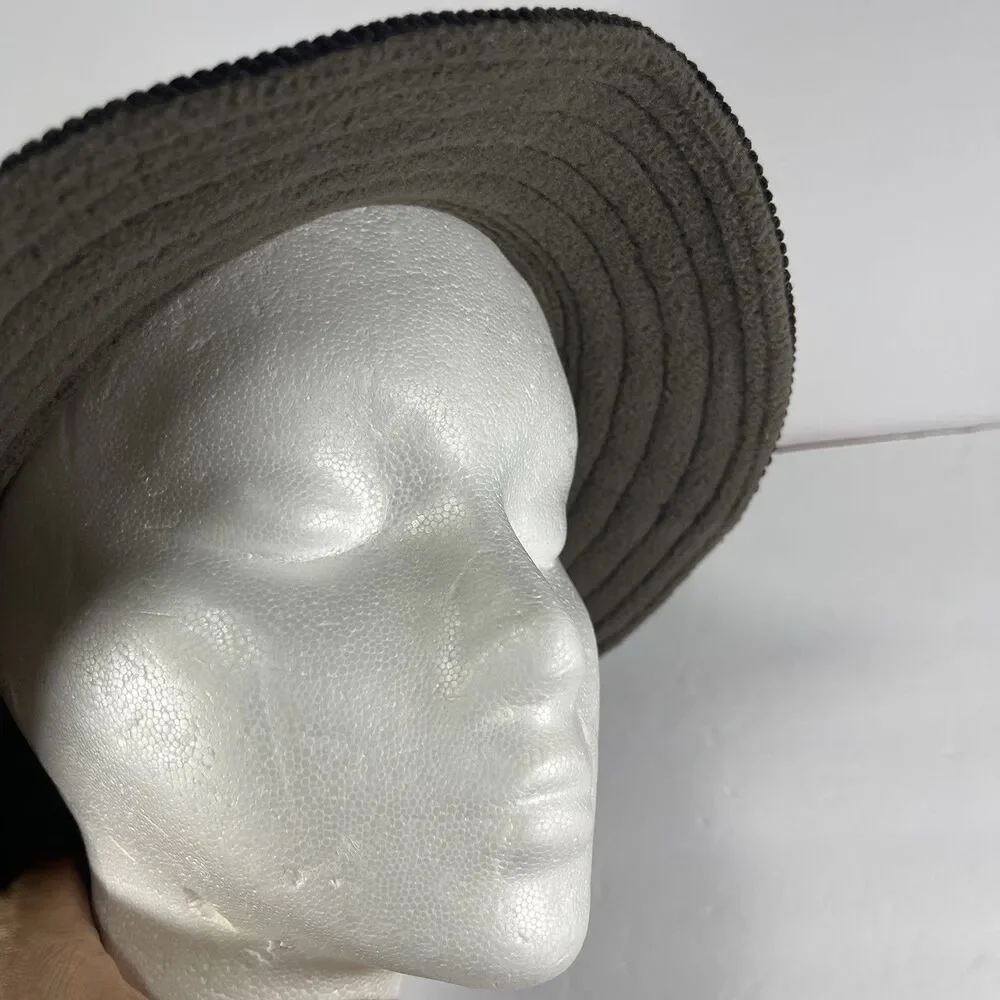 Vintage Corduroy Bucket Hat Fleece Lined Black Made in USA One Size Fisherman